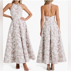 HELSI Alexandria Halter Fit & Flare White midi maxi Dress